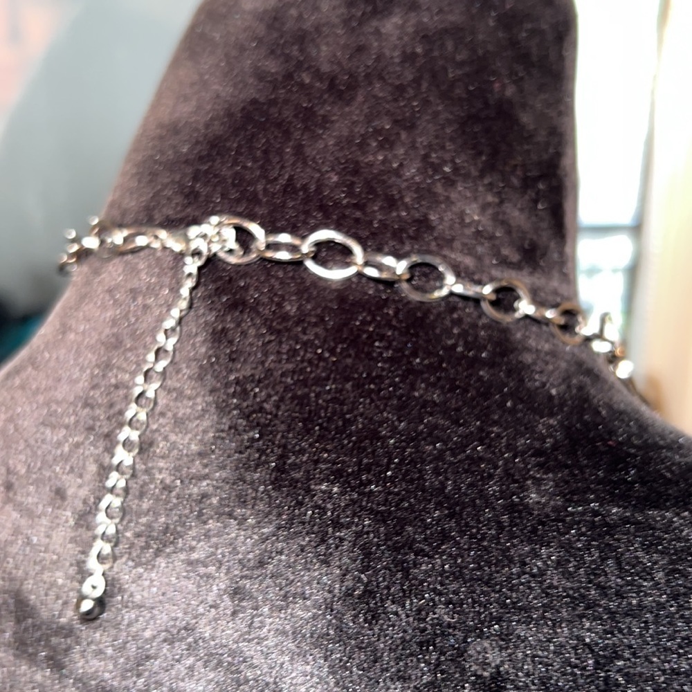 Black metal hoop linked necklace womens jewelry​​ - Picture 7 of 8